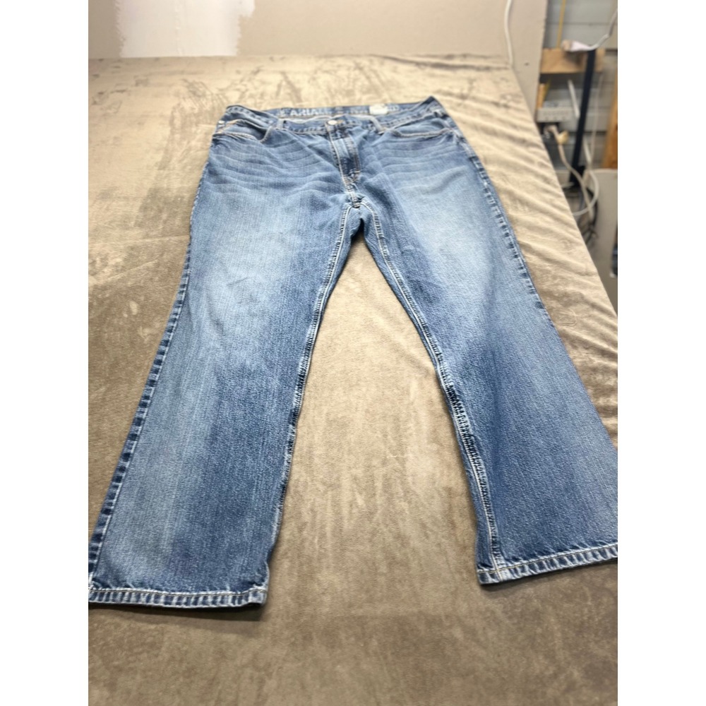 Ariat M4 Low Rise Boot Cut Jeans Mens 42x32 Medium Wash Denim 100%‎ Cotton